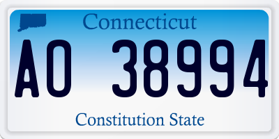 CT license plate AO38994