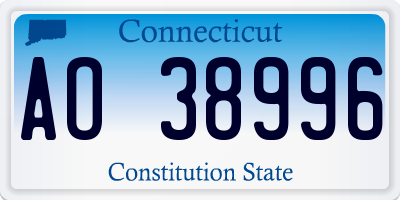 CT license plate AO38996