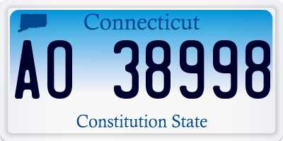 CT license plate AO38998
