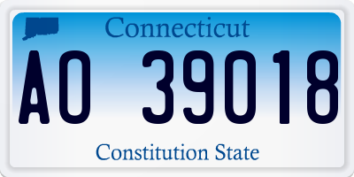 CT license plate AO39018