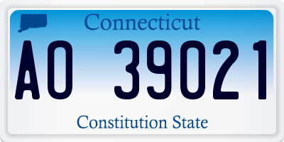 CT license plate AO39021