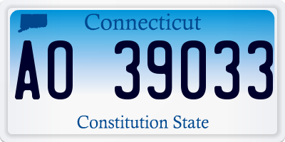 CT license plate AO39033