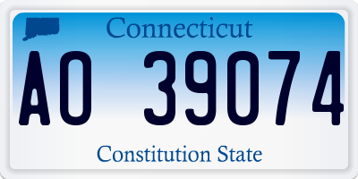 CT license plate AO39074
