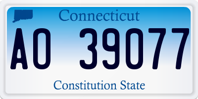 CT license plate AO39077
