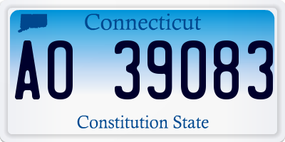 CT license plate AO39083