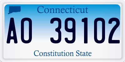CT license plate AO39102
