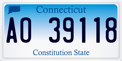 CT license plate AO39118
