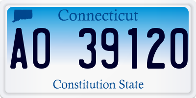 CT license plate AO39120