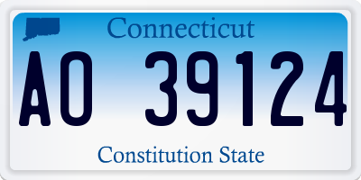 CT license plate AO39124