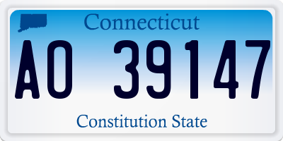 CT license plate AO39147