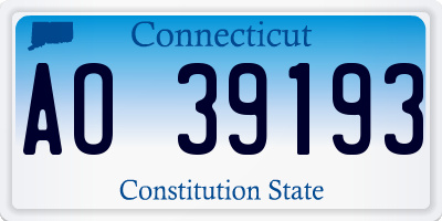 CT license plate AO39193