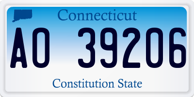CT license plate AO39206