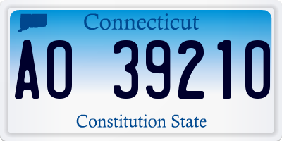 CT license plate AO39210