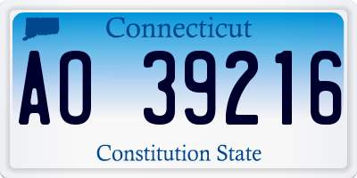 CT license plate AO39216