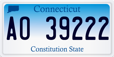 CT license plate AO39222