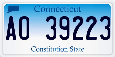 CT license plate AO39223