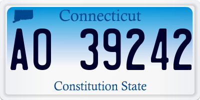 CT license plate AO39242