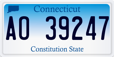 CT license plate AO39247