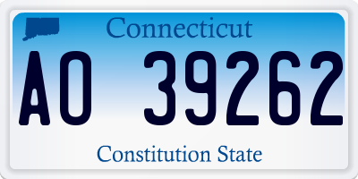 CT license plate AO39262