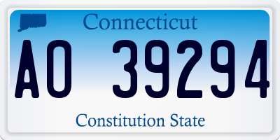 CT license plate AO39294