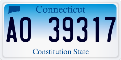 CT license plate AO39317