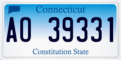 CT license plate AO39331