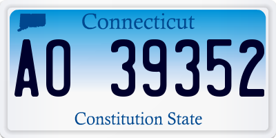CT license plate AO39352