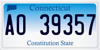 CT license plate AO39357