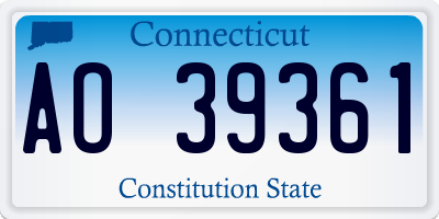 CT license plate AO39361