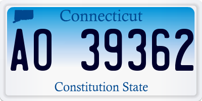 CT license plate AO39362