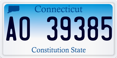CT license plate AO39385