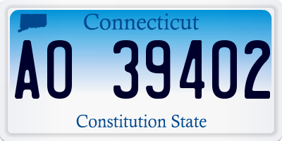 CT license plate AO39402