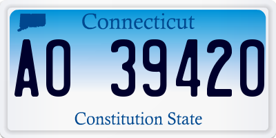 CT license plate AO39420