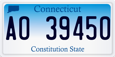 CT license plate AO39450