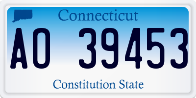 CT license plate AO39453