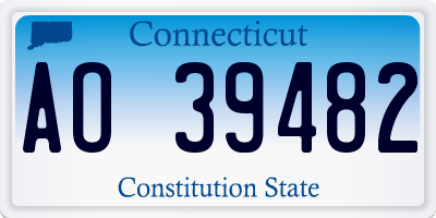 CT license plate AO39482