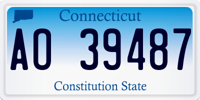 CT license plate AO39487