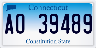 CT license plate AO39489