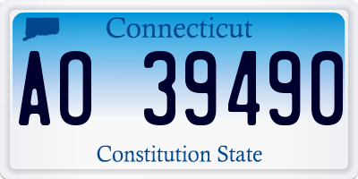 CT license plate AO39490