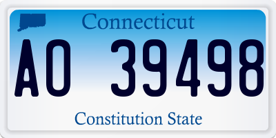 CT license plate AO39498