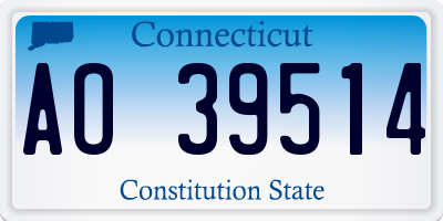 CT license plate AO39514