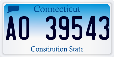 CT license plate AO39543
