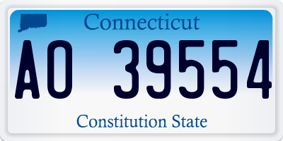 CT license plate AO39554