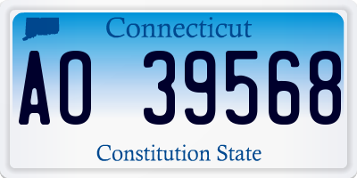 CT license plate AO39568