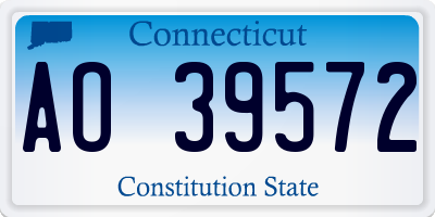 CT license plate AO39572