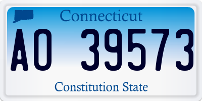 CT license plate AO39573