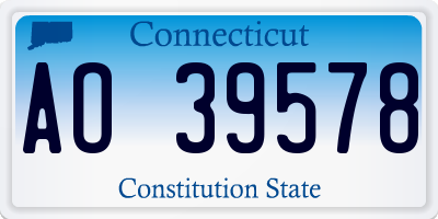 CT license plate AO39578