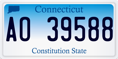 CT license plate AO39588