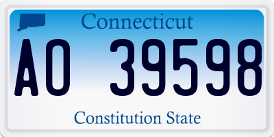 CT license plate AO39598
