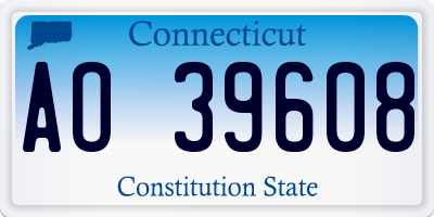 CT license plate AO39608